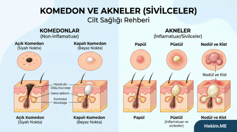 komedon ve akneler (sivilceler)