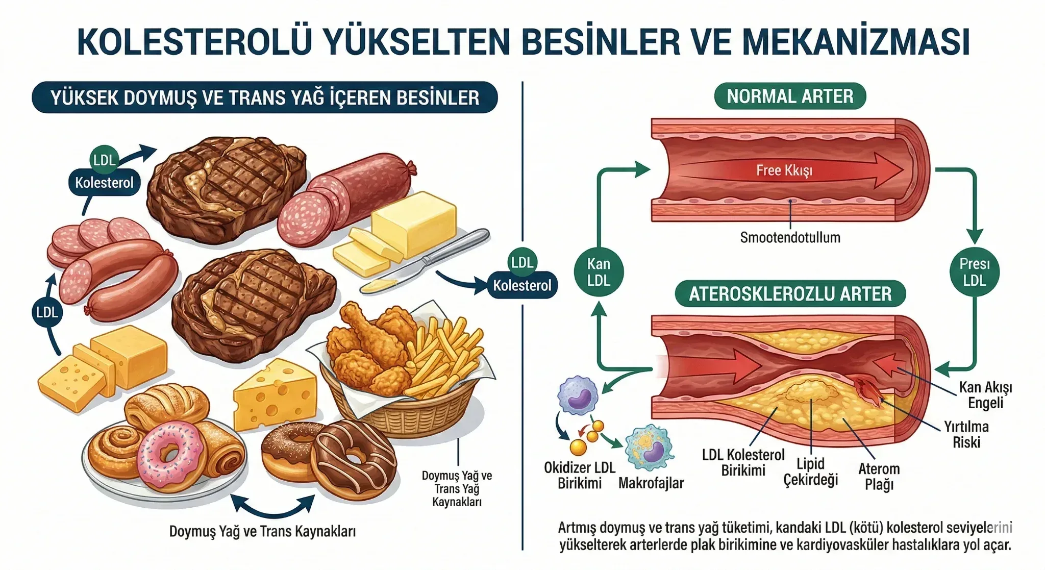 Kolesterolü Yükselten Besinler