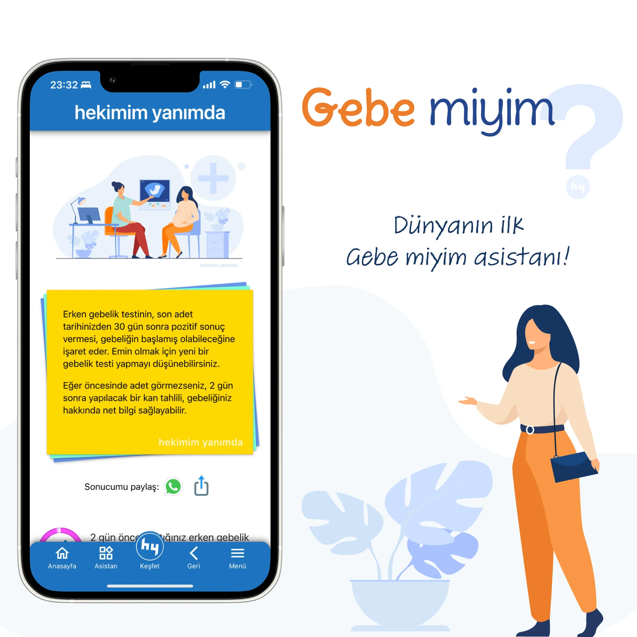Gebe miyim asistanı hekimim yanımda